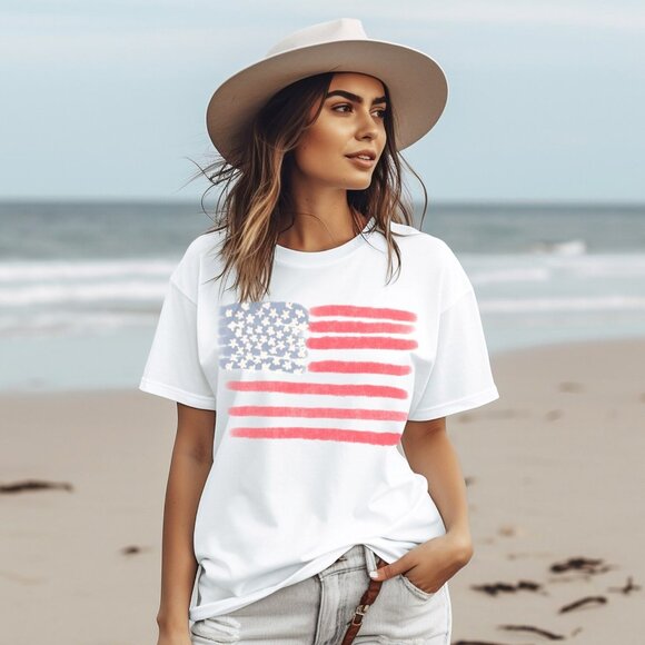 Tops - Retro America Shirt, American Flag, 4th Of July Shirt, Fourth Of July Shirt